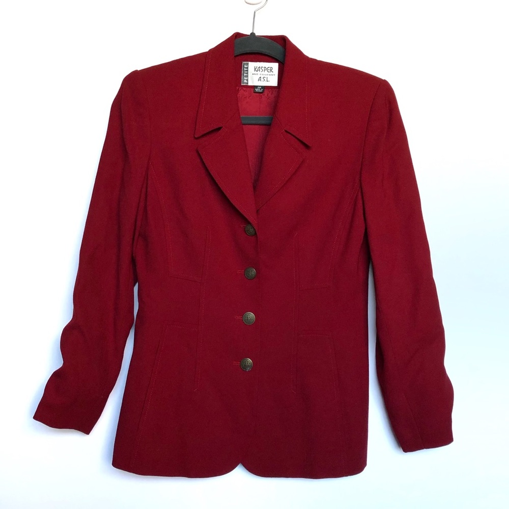 Kasper 100% Wool Blazer Skirt Set
